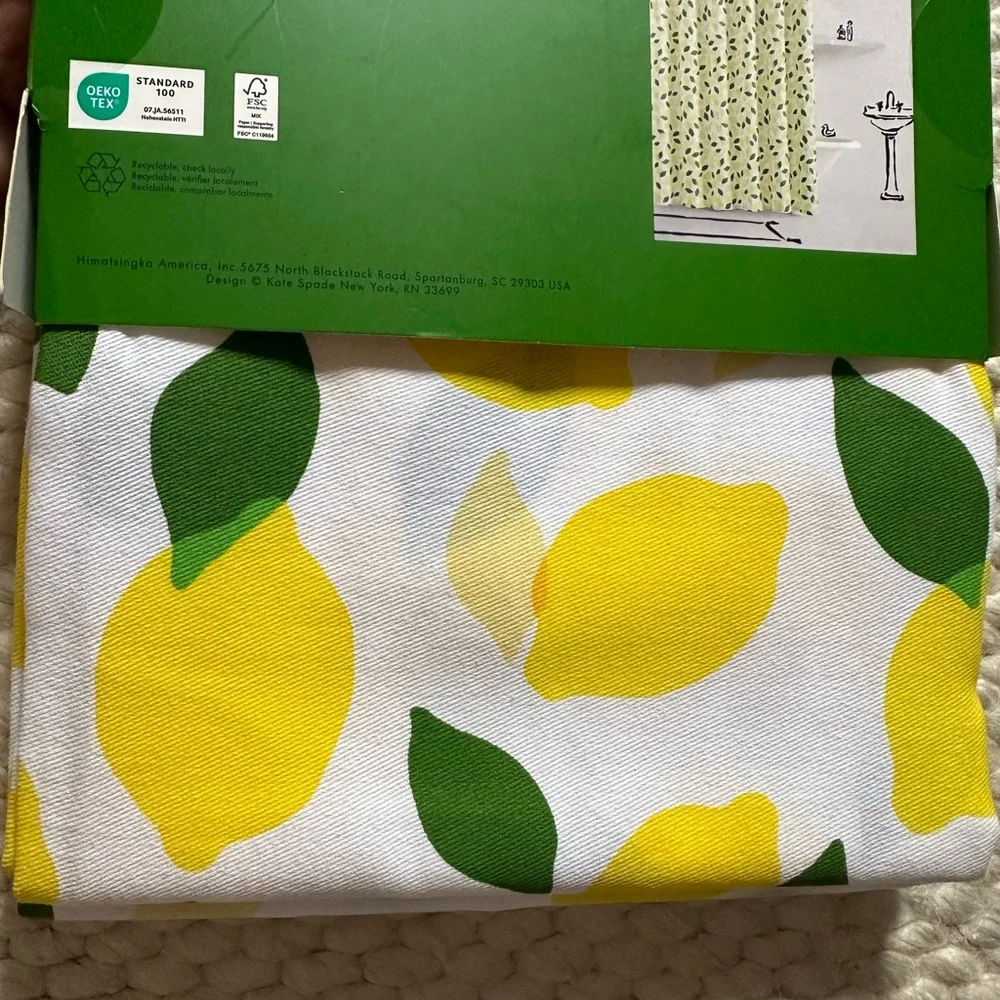 NEW kate spade NEW YORK Shower Curtain Lemon Toss 72 x 72 in Price FIRM!